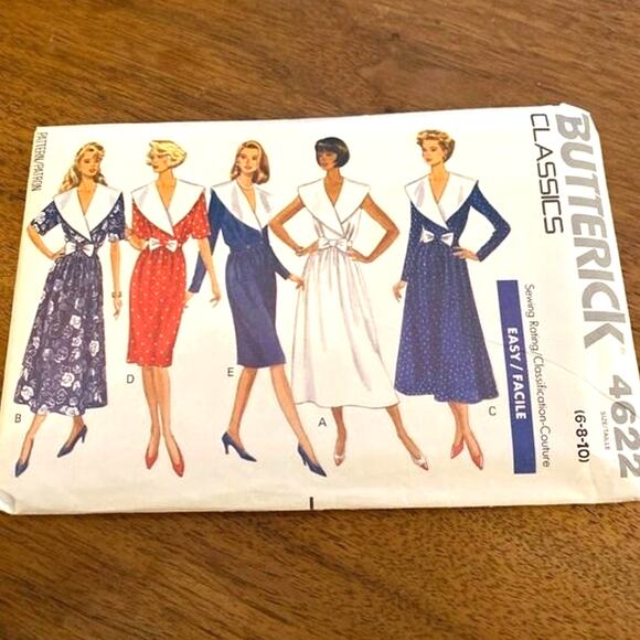 Butterick Y2K sewing pattern #4622 midi dress Misses 6-8-10 uncut 1990's style - Picture 1 of 3